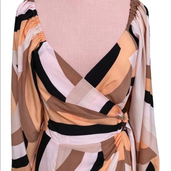 Hutch Geo Wrap Mini Dress in Pink Combo Size XS NWOT - Picture 6 of 15